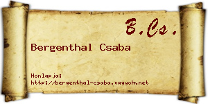 Bergenthal Csaba névjegykártya